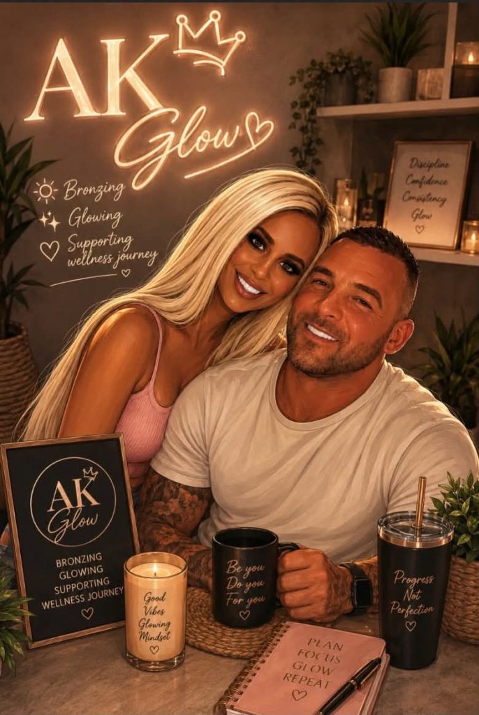 Couple enjoying AK Glow wellness and beauty routine